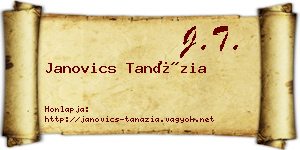 Janovics Tanázia névjegykártya